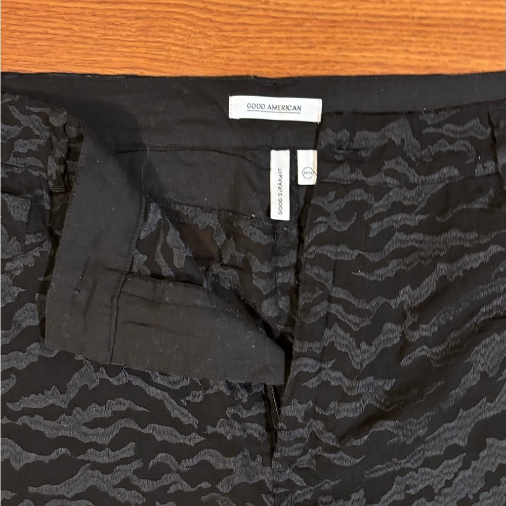 Good American Black Patterned Trousers
